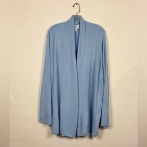 Croft and Borrow Women’s Plus 3X Light Blue Open Cardigan